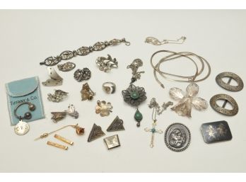 Sterling Silver Jewelry Lot 100.8 Dwt (5.5 Ounces)  Total Weight Excludes Earrings,