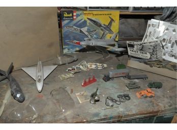 Model Toys Lot Jet Fighter (model Is Built) Box Holds Trix Unit System