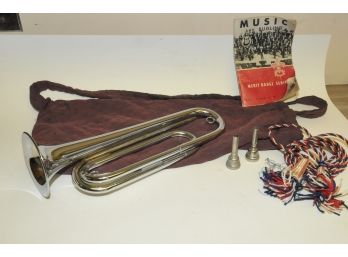 Boy Scouts Official Bugle Rexcraft Original Soft Bag 1953 Music Book Red White Blue Honor Cord