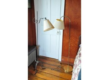 2 Floor Lamps Iron And Goose Neck