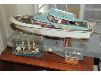 The Mercury By Rel Toy Yacht Original Cardboard Stand Boat 22'x7'x7' Mast Damage Parts Labled