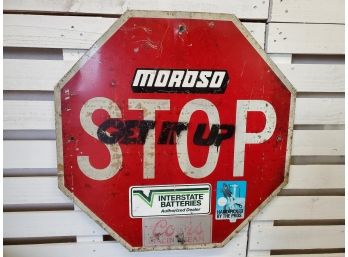 Genuine Vintage DOT Metal Red Stop Sign - Great Man Cave Piece!