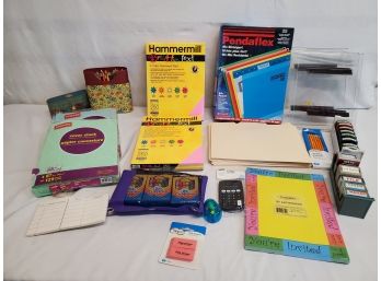 Office Supplies, Hanging Folders, Pencils, Ink Stampers, Paper & More