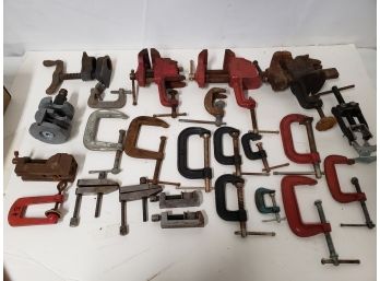 Huge Lot Of Clamps, Vises And C-Clamps
