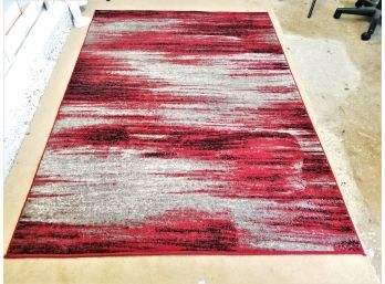 Multicolor 5' X 7' Red, Black And Gray Area Rug