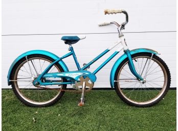 Vintage 1950's Columbia Torpedo Blue & White Girl's Bicycle