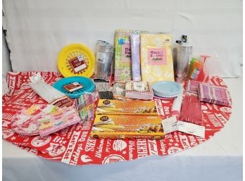 Picnic & Holiday Tablecloths, Paper Goods, Utensils, Cups, Bug Netting & More
