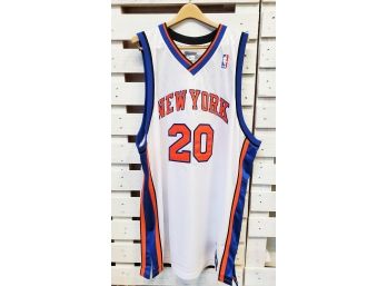 Signed New York Knicks Allan Houston #20 Jersey - NBA Authentics Size 56