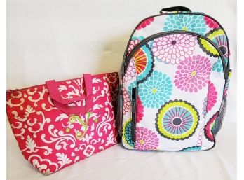 Two Thirty One Bags, Large Back Pack & Pink Insulated Cooler Lunch Bag