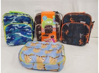 Four Bentology Boy's Soft Side Zip Up Lunch Boxes