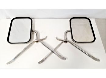 Two Stainless Steel 4-AX-85 Truck Low Mount Mirrors For Driver & Passenger Side