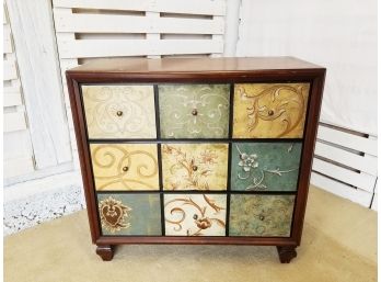 Three Drawer Floral Apothecary Accent Chest