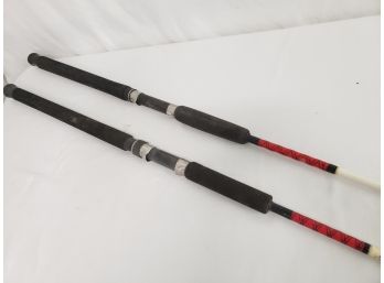 Shakespeare Sturdy Stik And BWS Ugly Stik Boat Fishing Poles Rods 6' And 5'6' Med
