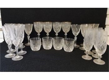 Twenty-Five Crystal & Glass Drinking Glasses
