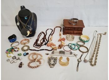 Ladies Costume Jewelry & Jewelry Box