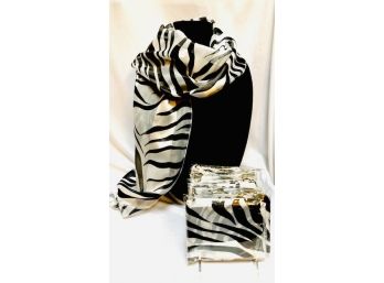 Bulk Lot Of 12 Ladies Zebra Print Scarves