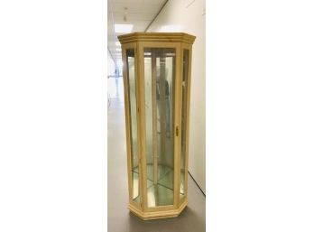 Off White Glass Corner Curio Cabinet