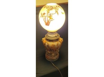 Antique Table Lamp With Glass Shade