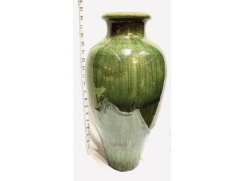 Large Green Glazed Urn Style Vase