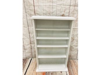 Painted White Wooden Bookcase With Adjustable Shelves