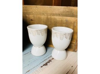 Pair Of Golden Branch Trimmed Egg Cups