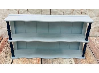 2 Tone Blue Painted Wooden Knick Knack Rack