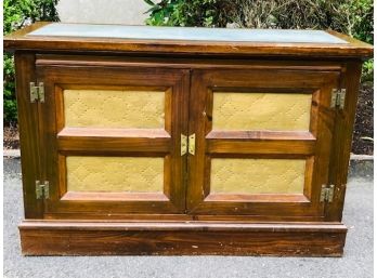 Vintage Pie Safe Style Cabinet With Slate Top