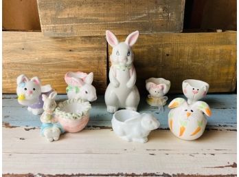 Assorted Figural Bunny/ Rabbit Themed Egg Cups  - 8 Pieces