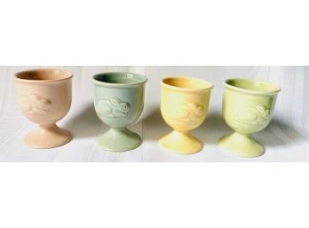 Set Of 4 Pastel Hallmark Egg Cups