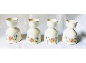 Set Of 4 Vintage Fine China Floral Egg Cups