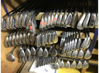 Assorted Lot Of Irons And Drivers.