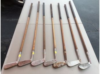 Vintage Wood Shaft Irons And Putter