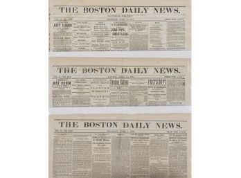 Boston Daily News - April 1873 - Lot A - 3 Issues