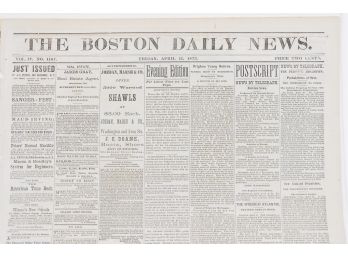 Boston Daily News - April 11, 1873 - Lot C