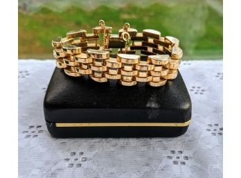 Vintage Heavy Gold Plate Chunky Link Bracelet