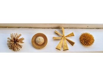 4 Sensational Gold Plated Brooch