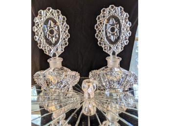 Pair Of Antique Crystal Perfume Bottles.