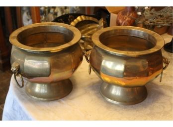 2 Large Brass Urns