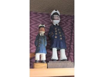 Large Carved Wood Sailor Captains