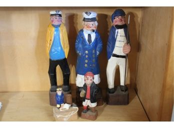 Carved Wood Sailor Pirates