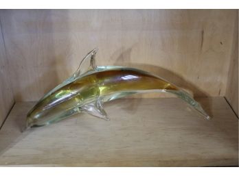 Large Blown Glass Dolphin Murano Style