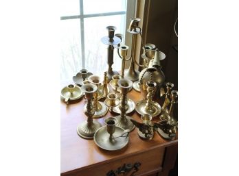 Brass Decorative Lot Candlesticks