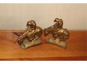 End Of The Trail Cast Metal Bookends