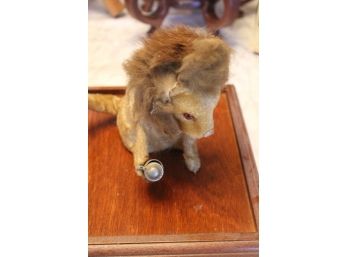 Old Antique Lion Wind Up Toy With Stein