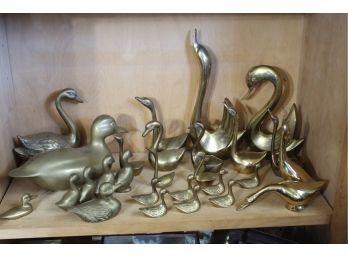 Decorative Brass Swans And Ducks