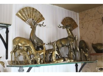 Brass Decorative Lot Mostly Deer And Gazelle