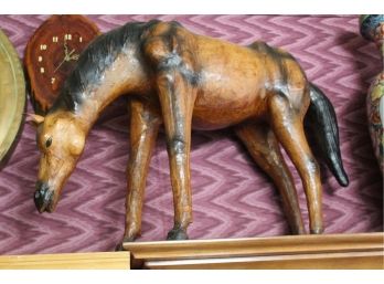 Large Leather Horse Figurine