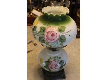 Hurricane Rose Painted Lamp