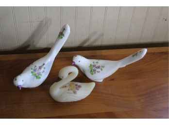 Signed Fenton Glass Birds