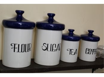 Ceramic Cannister Set Tea Coffee Sugar Flour